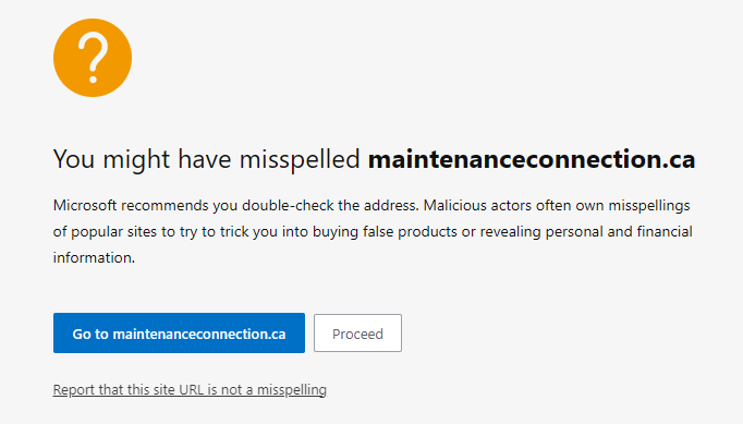 Spelling Error Message